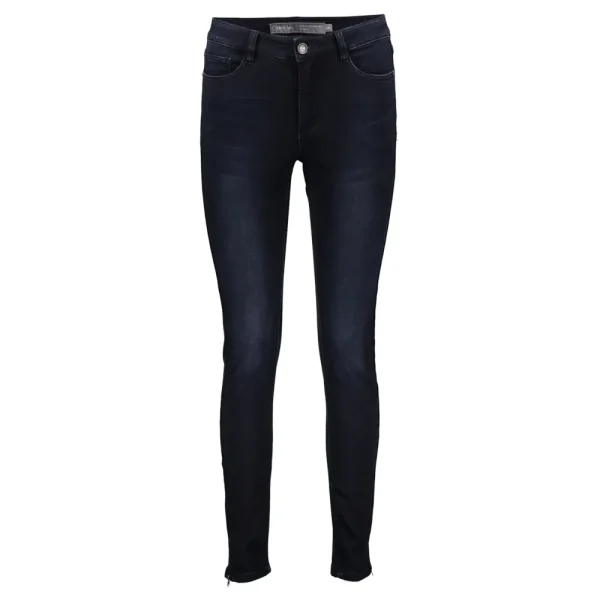 Vrouwen Geisha Fashion Geisha 7/8 Jog Jeans Zippers 21515-10 Blue/Black Denim