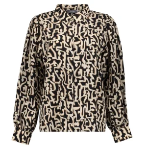 Vrouwen Geisha Fashion Geisha Blouse Grafische Ethnic Print 23610-20 Zwart