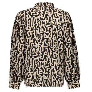 Vrouwen Geisha Fashion Geisha Blouse Grafische Ethnic Print 23610-20 Zwart