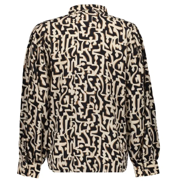 Vrouwen Geisha Fashion Geisha Blouse Grafische Ethnic Print 23610-20 Zwart