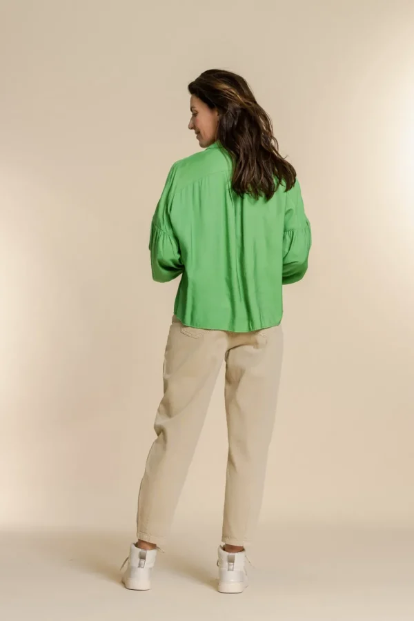Vrouwen Geisha Fashion Geisha Blouse Raglan/Balloon Sleeves 23550-81 Groen