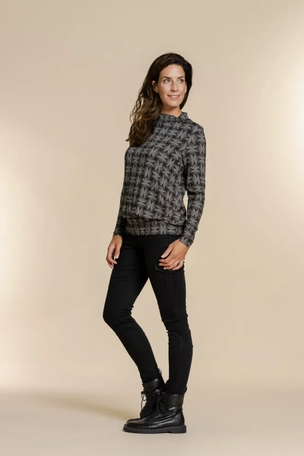 Vrouwen Geisha Fashion Geisha Cargo Jog Denim Jeans 21724-10 Zwart