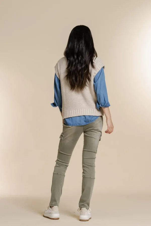 Vrouwen Geisha Fashion Geisha Cargo Jog Denim Jeans 21724-10 Army