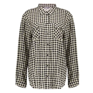 Vrouwen Geisha Fashion Geisha Checkered Blouse 23578-26 Zwart