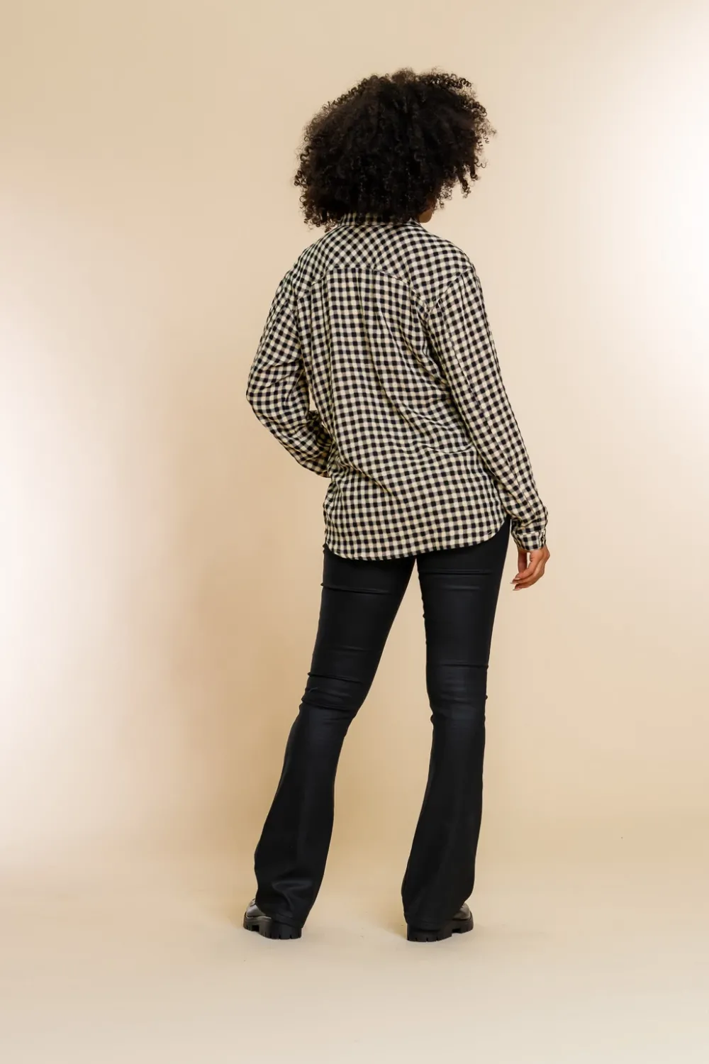 geisha_checkered_blouse__2.webp Vrouwen Geisha Fashion Geisha Checkered Blouse 23578-26 Zwart
