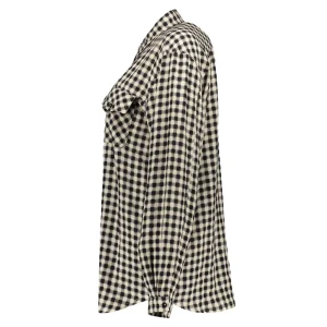 Vrouwen Geisha Fashion Geisha Checkered Blouse 23578-26 Zwart
