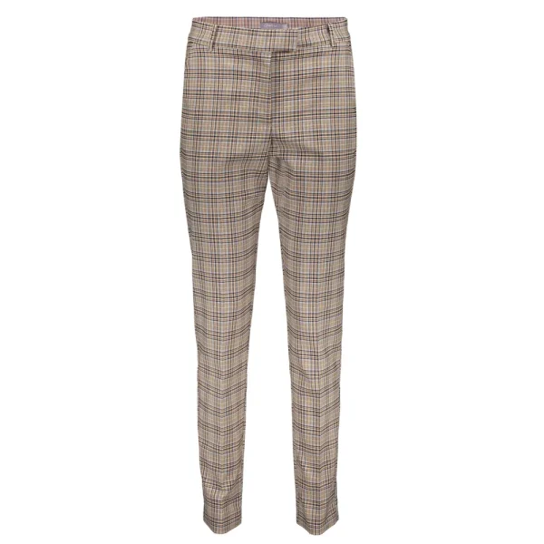 Vrouwen Geisha Fashion Geisha Checkered Slim Fit Pantalon 21890-99 Sand