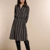 Vrouwen Geisha Fashion Geisha Chiffon Jurk Geometric Print 07838-99 Zwart