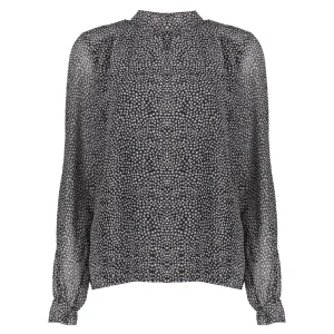 Vrouwen Geisha Fashion Geisha Chiffon Mesh Top Stippenprint 23642-20 Grijs