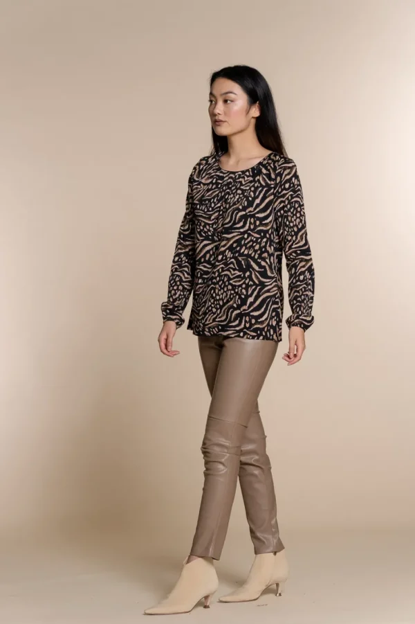 Vrouwen Geisha Fashion Geisha Chique Pu Broek 01849-19 Dark Sand