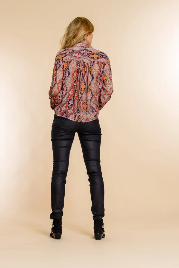 Vrouwen Geisha Fashion Geisha Coated Jog Slim Fit Jeans 21502-10 Zwart