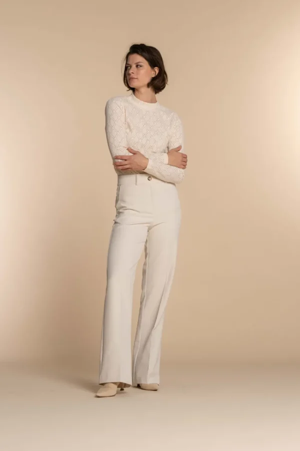 Vrouwen Geisha Fashion Geisha Dames Ajour Gebreide Top 32532-45 Off-White