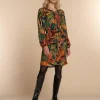 Vrouwen Geisha Fashion Geisha Dames A-Lijn Jurk Met Bloemen Print 37626-20 Zwart