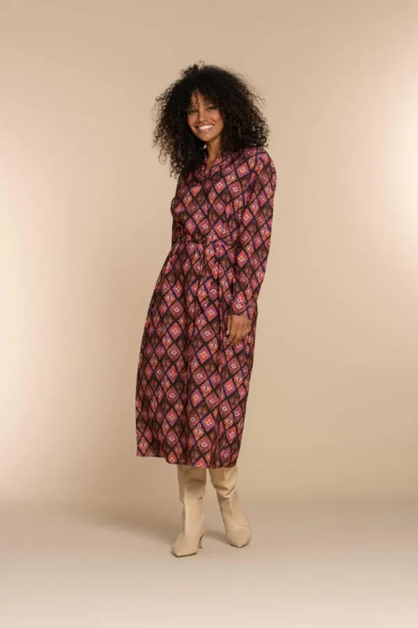 Vrouwen Geisha Fashion Geisha Dames A-Lijn Jurk Met Print 37601-20 Zwart