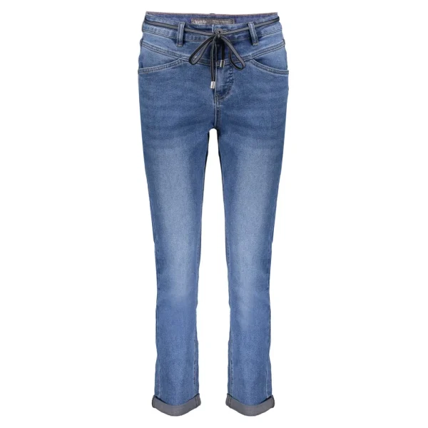 Vrouwen Geisha Fashion Geisha Dames Baggy Jeans Met Ceintuur 31513-10 Stonewash Denim