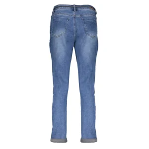 Vrouwen Geisha Fashion Geisha Dames Baggy Jeans Met Ceintuur 31513-10 Stonewash Denim