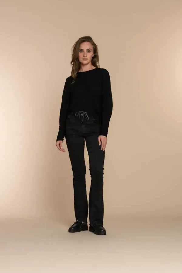 Vrouwen Geisha Fashion Geisha Dames Basic Uni Trui Met Pofmouwen 32570-24 Zwart