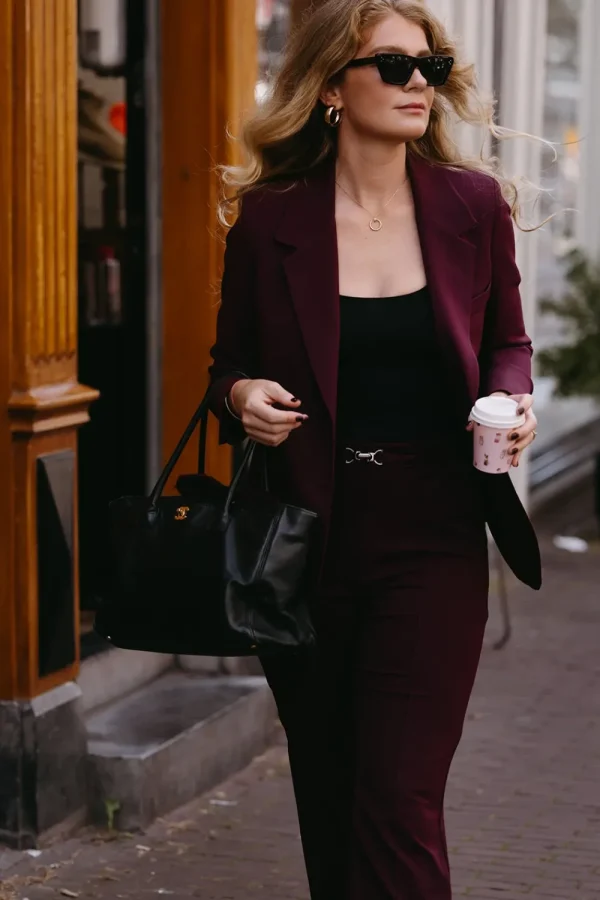 Vrouwen Geisha Fashion Geisha Dames Blazer 35546-32 Aubergine