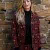 Vrouwen Geisha Fashion Geisha Dames Blazer Met Bloemenprint 35547-32 Zwart