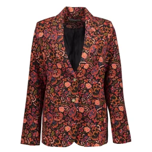 Vrouwen Geisha Fashion Geisha Dames Blazer Met Bloemenprint 35547-32 Zwart
