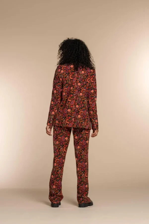 Vrouwen Geisha Fashion Geisha Dames Blazer Met Bloemenprint 35547-32 Zwart