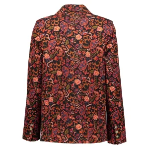Vrouwen Geisha Fashion Geisha Dames Blazer Met Bloemenprint 35547-32 Zwart