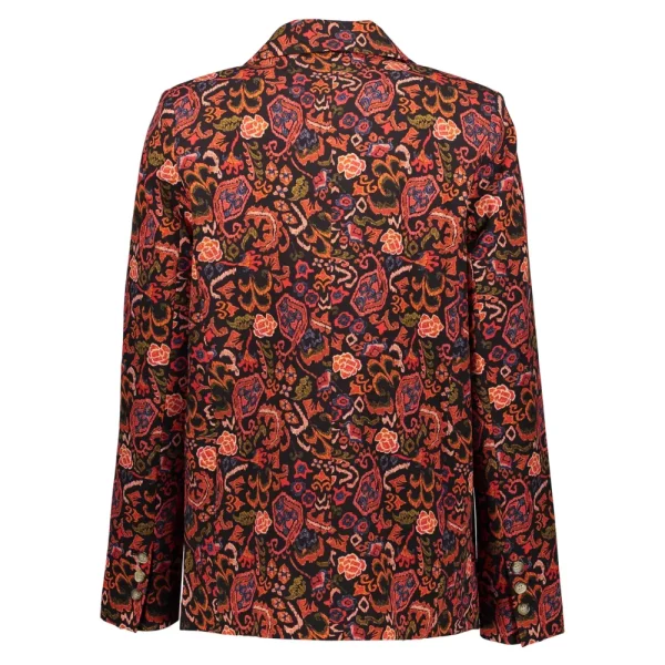 Vrouwen Geisha Fashion Geisha Dames Blazer Met Bloemenprint 35547-32 Zwart