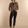 Vrouwen Geisha Fashion Geisha Dames Blazer Met Panter Print 35517-10 Beige
