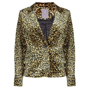 Vrouwen Geisha Fashion Geisha Dames Blazer Met Panterprint 85820-21 Gold