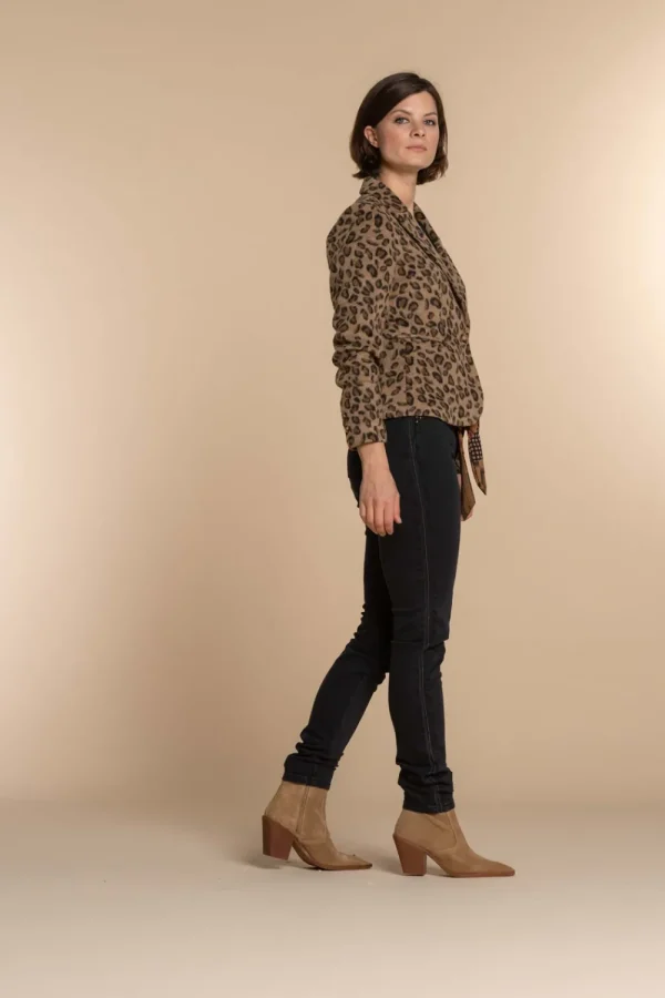 Vrouwen Geisha Fashion Geisha Dames Blazer Met Panter Print 35517-10 Beige