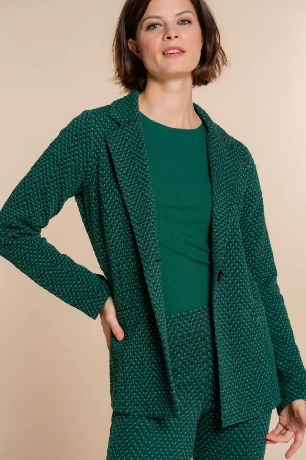 Vrouwen Geisha Fashion Geisha Dames Blazer Met Print 35570-20 Groen