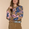Vrouwen Geisha Fashion Geisha Dames Bloemen Print Trui 34536-99 Light Sand