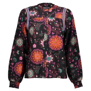 Vrouwen Geisha Fashion Geisha Dames Bloemen Print Blouse 33691-20 Zwart