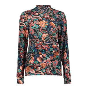 Vrouwen Geisha Fashion Geisha Dames Bloemen Print Top 32652-20 Zwart