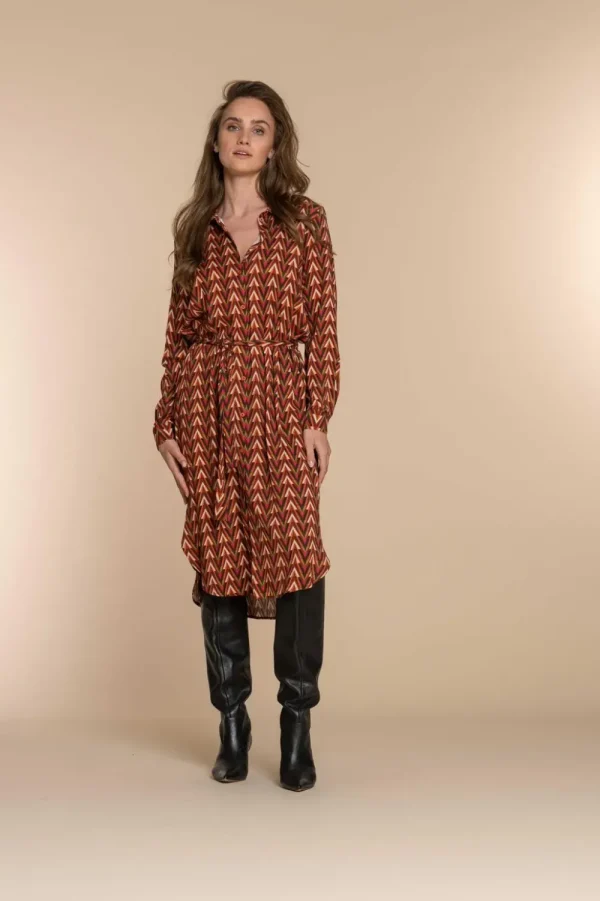 Vrouwen Geisha Fashion Geisha Dames Blouse Jurk Met Print 37606-20 Oranje