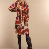 Vrouwen Geisha Fashion Geisha Dames Blouse Jurk Met Vintage Print 37640-20 Off-White