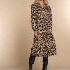 Vrouwen Geisha Fashion Geisha Dames Blouse Jurk Met Print 37623-20 Sand