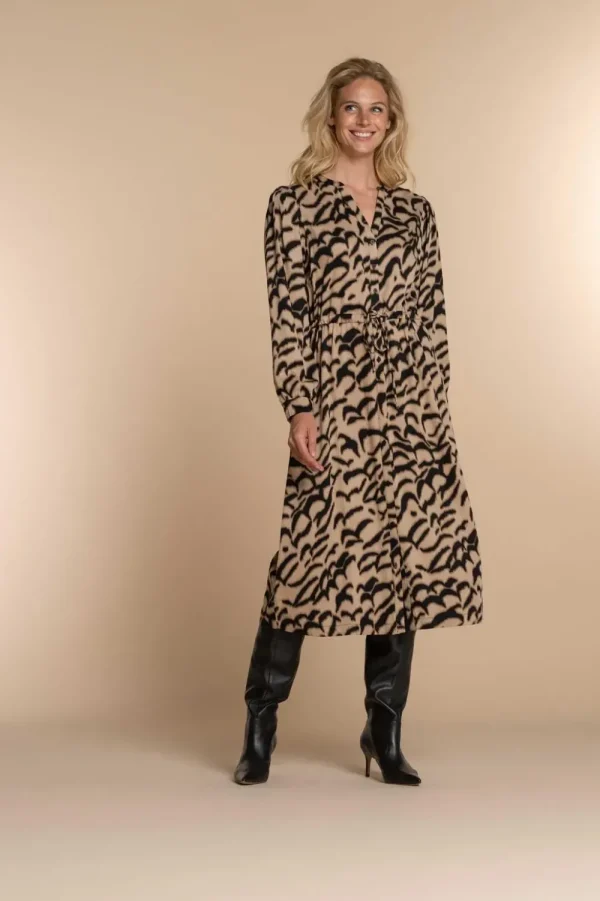 Vrouwen Geisha Fashion Geisha Dames Blouse Jurk Met Print 37623-20 Sand
