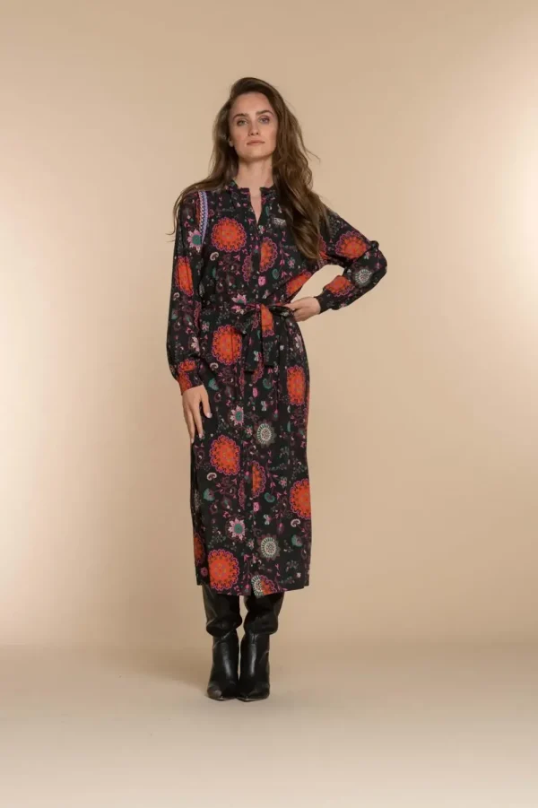 Vrouwen Geisha Fashion Geisha Dames Blouse Jurk Met Print 37635-20 Zwart