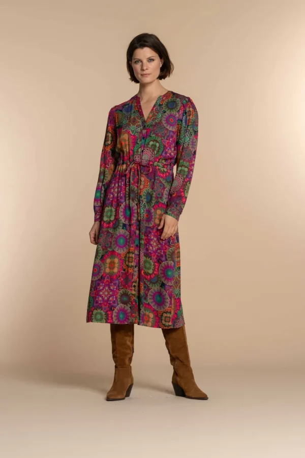 Vrouwen Geisha Fashion Geisha Dames Blouse Jurk Met Kleurrijke Print 37641-20 Roze