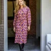 Vrouwen Geisha Fashion Geisha Dames Blouse Jurk Met Vintage Print 37620-20 Paars