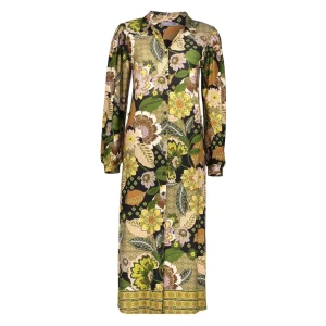 Vrouwen Geisha Fashion Geisha Dames Blouse Jurk Met Bloemen Print 37602-20 Zwart