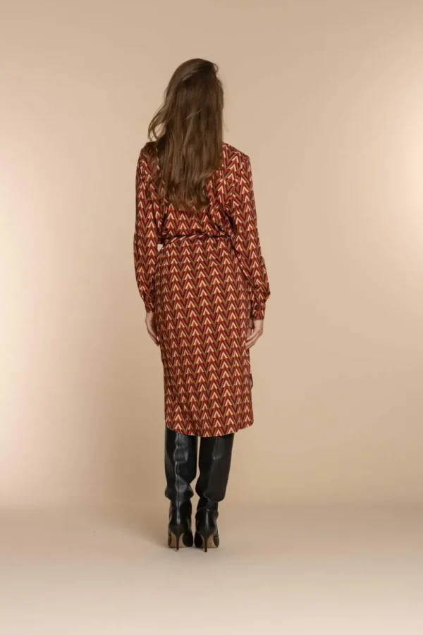 Vrouwen Geisha Fashion Geisha Dames Blouse Jurk Met Print 37606-20 Oranje