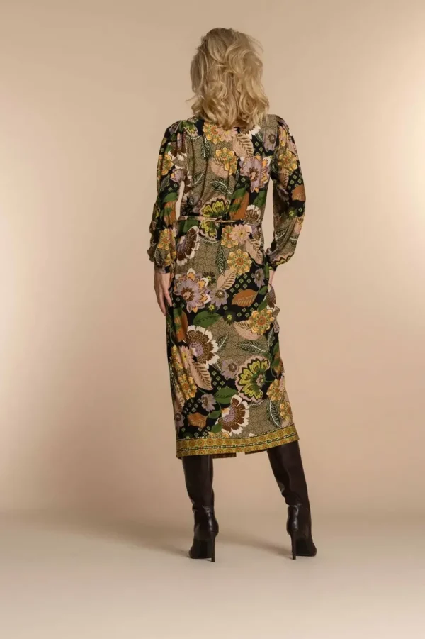 Vrouwen Geisha Fashion Geisha Dames Blouse Jurk Met Bloemen Print 37602-20 Zwart
