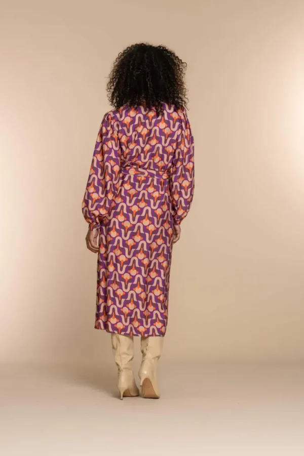 Vrouwen Geisha Fashion Geisha Dames Blouse Jurk Met Vintage Print 37620-20 Paars
