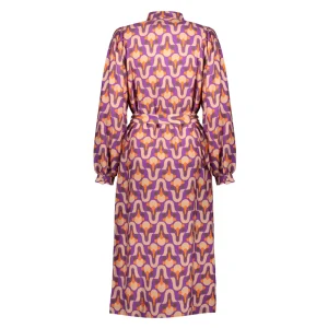 Vrouwen Geisha Fashion Geisha Dames Blouse Jurk Met Vintage Print 37620-20 Paars