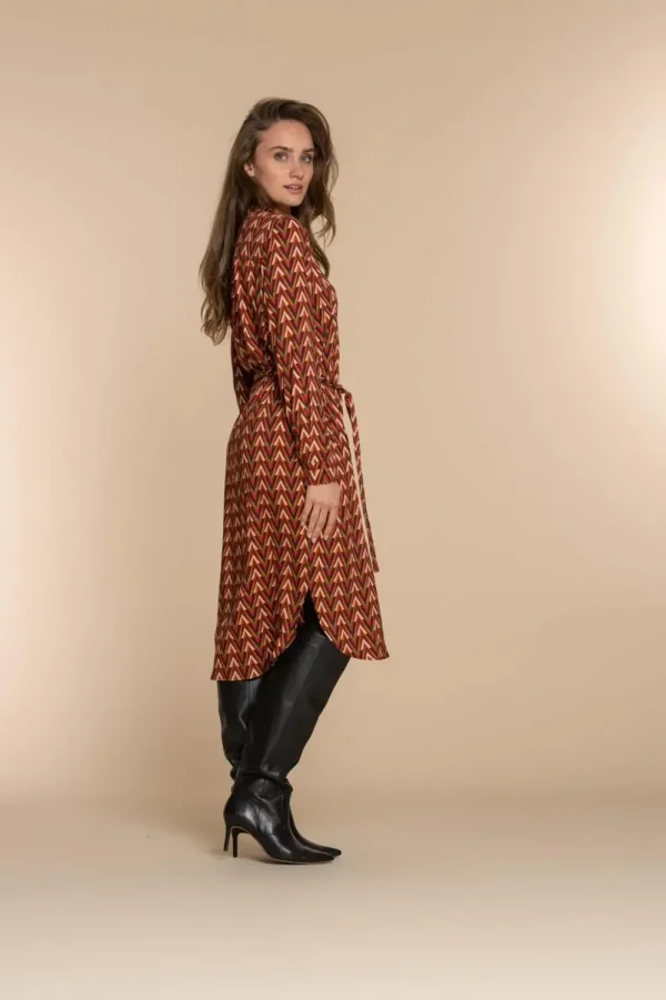 Vrouwen Geisha Fashion Geisha Dames Blouse Jurk Met Print 37606-20 Oranje