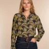 Vrouwen Geisha Fashion Geisha Dames Blouse Met Print 33964-20 Tabacco
