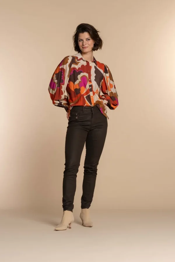 Vrouwen Geisha Fashion Geisha Dames Blouse Met Print 33688-20 Off-White