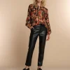 Vrouwen Geisha Fashion Geisha Dames Blouse Met Print 33677-20 Zwart